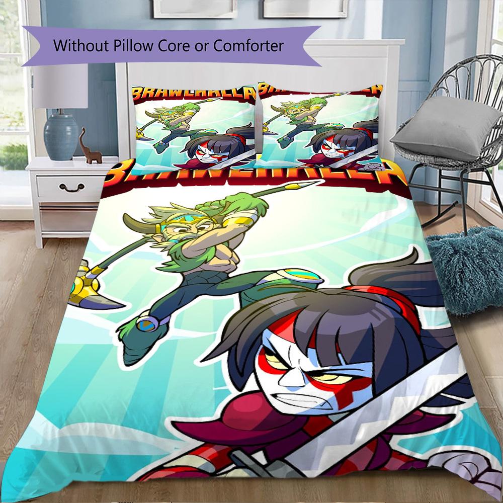Brawlhalla Pattern Bedding,Quilt Set Quilt Cover Pillowcase Home Birthday Gift (1*duvet cover+2*pillowcase,without core)SSJT0917060