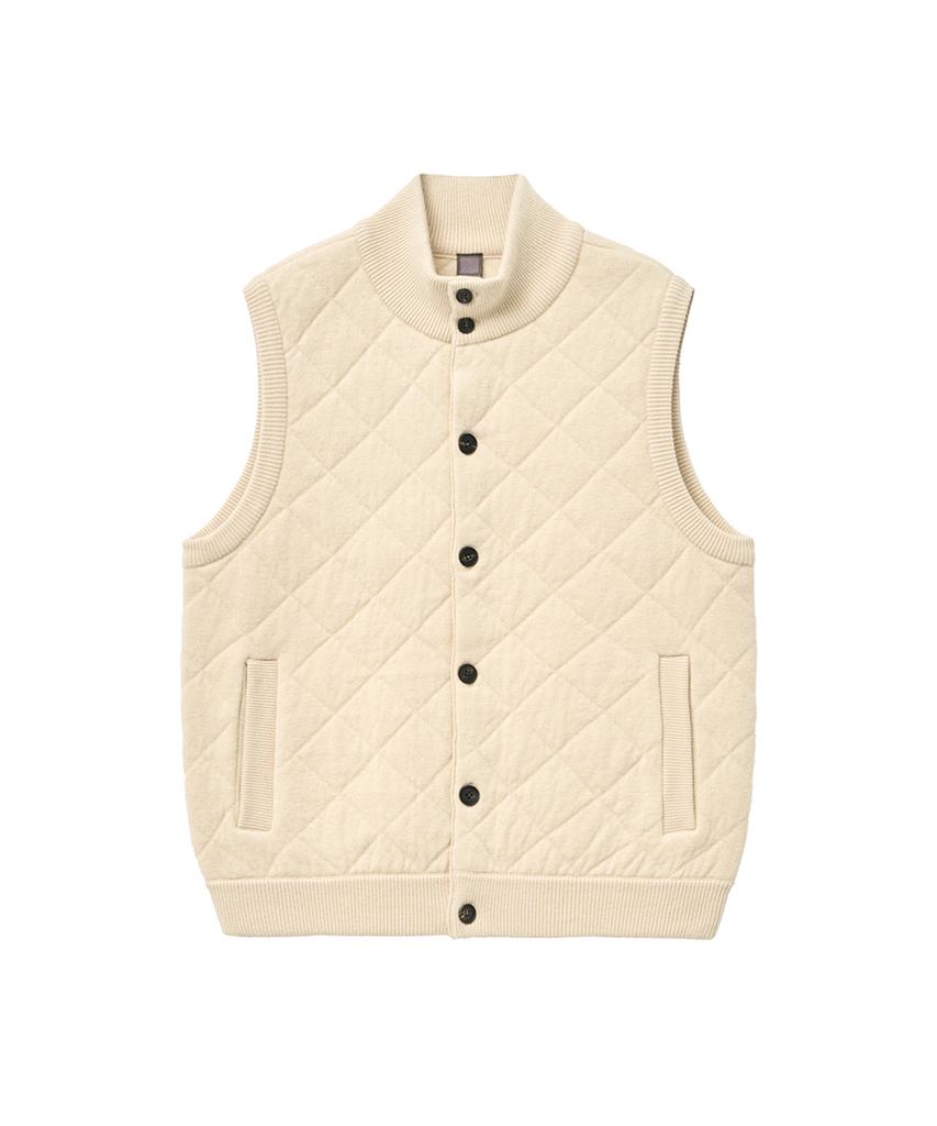 Iolo Quilted Knitting Vest_Creamy Sand