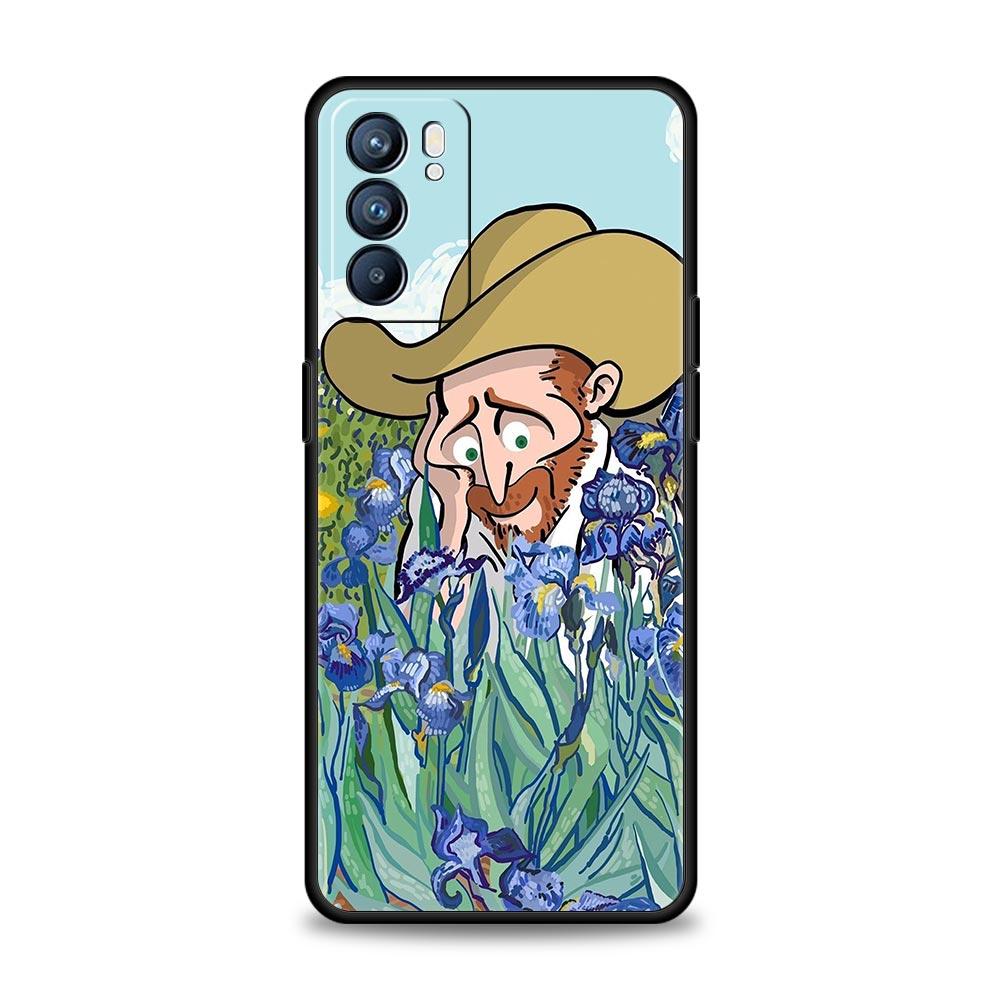 Чехол для Oppo Reno13 Reno12 Reno11 F Reno10 Pro A54 A53 A95 A76 A74 A57 A98 A80 A79 5G A78 4G Обложка Ван Гог Звездная ночь цветок