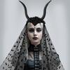 Хэллоуин Готический Черный Ободок с Рогами Антилопы Темный Дьявол Овечьи Рога Аксессуар для Костюма Ведьмы с Сеткой для Хэллоуина Косплея Ренессансной Фотосессии
