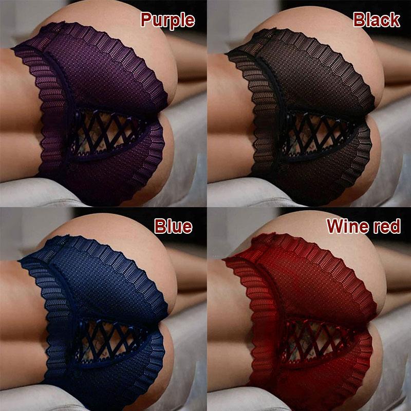 Women Underwear Hip-lifting Lace Breathable Strappy Sexy Panties Cute Lolita Large Size