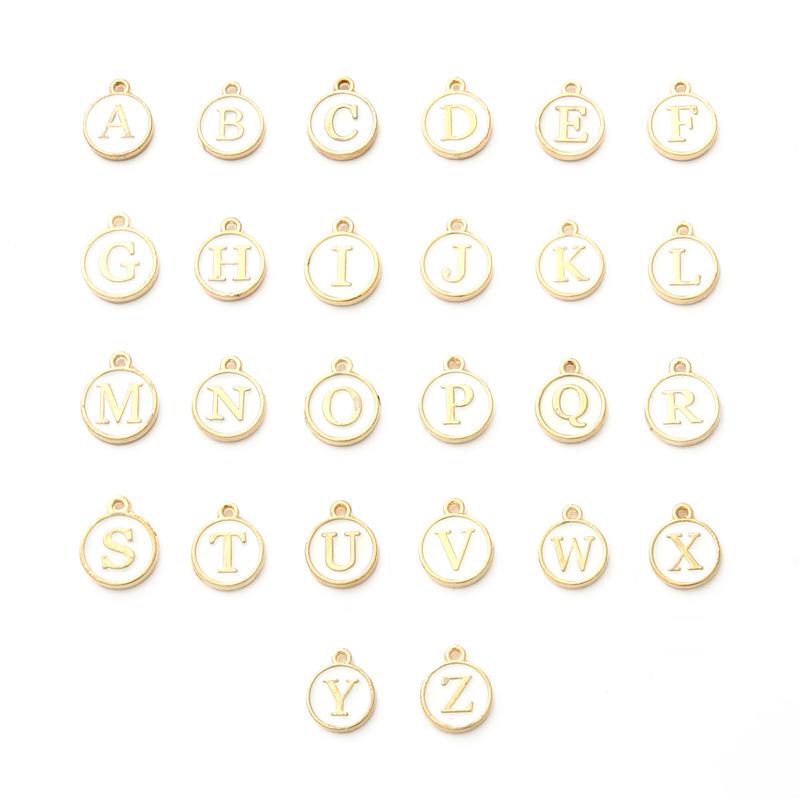 AZ Буквенно-цифровой эпоксидный сплав Двусторонний кулон для DIY ювелирных изделий и аксессуаров