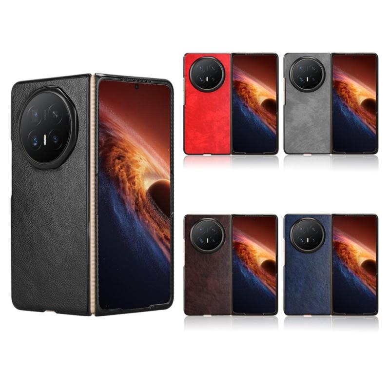 Для Honor Magic V6 Кожаная обложка-книжка с рисунком под личи из ПУ и ПК, противоударная задняя крышка для Honor Magic V6