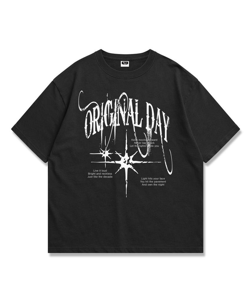 ORIGINALDAY Звездная Линия Винтажная Свободная Футболка с Коротким Рукавом 4 Цвета