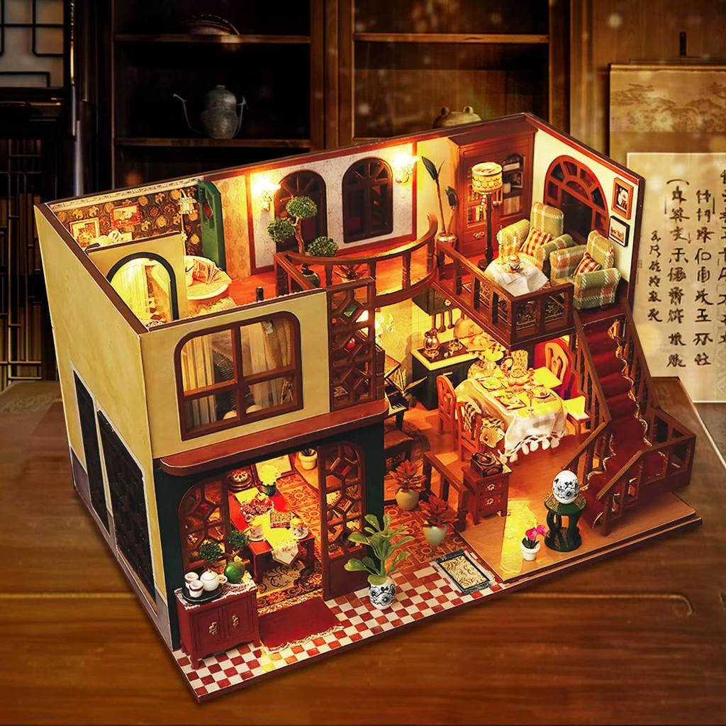 Sofiey кукольный домик ручной работы набор миниатюрная мини мебель набор для творчества с пылезащитным чехлом (Восточная эстетика)
