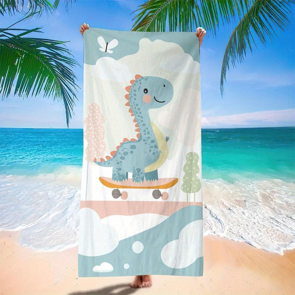 European And American Little Dinosaur Cartoon Beach Towel Digital Printing Factory Toy Printing Bath Towel Microfiber Children'S