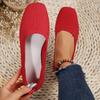 New Women Flat Shoes Solid Color Knitted Slip On Sneakers Casual Breathable Ballet Soft Loafers Shoes for Women Zapatos De Mujer