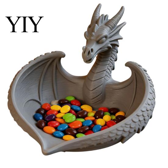 Новый Декор в Китайском Стиле 3D Печатный Ящик для Хранения с Драконом, Современный Настольный Органайзер для Ключей, Украшений, Уникальная Идея Подарка, Сладостей, Летающая Фигурка для Дома, Офиса,