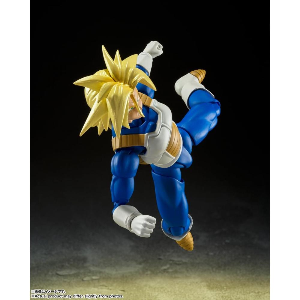 Bandai SPIRITS SHFiguarts Dragon Ball Super Saiyan Trunks - Скрытая супер сила приблизительно. Подвижная фигурка, окрашенная в ПВХ и АБС-пластик, 140 мм