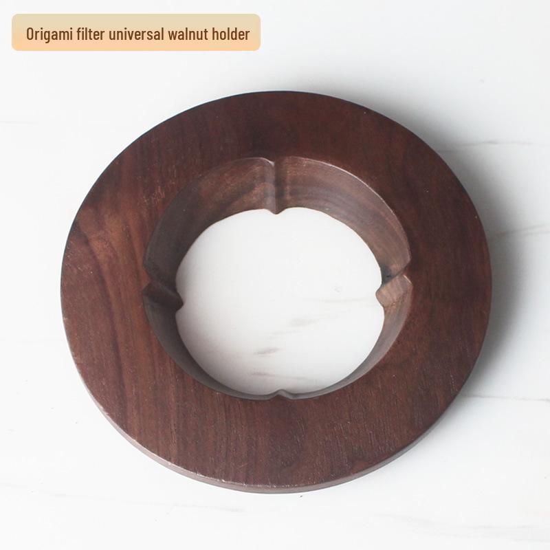 Деревянный держатель для кофейных фильтров из массива дерева для V60/Origami - Конус и основа для кекса, Совместим с V01/V02
