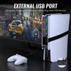 Охлаждающий вентилятор для PS5 Pro/Slim Регулируемый 3-скоростной охлаждающий вентилятор со светодиодной подсветкой и портом USB3.0 Улучшенный охлаждающий вентилятор для дисковой и цифровой версий