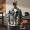 Мужская одежда Xintang | Ретро джинсовая куртка - Модный свободный крой, Повседневный стиль Гонконга для весны и осени