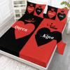 Комплект постельного белья Crown Double Heart из 4 предметов, включая 1 плоскую простыню, 1 очень большую простыню, 2 наволочки (Теплый, Пара)