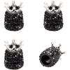 ROSON Valve Stem Caps, 4 Pack Handmade Crown Bling Crystal Rhinestone Car Wheel Tire Valve, Attractive Dustproof Car Accessories, Universal Stem Air
