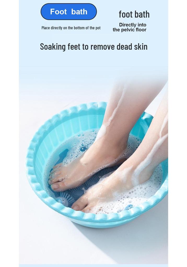 Elderly Anti-Slip Waterproof Shower Mat with Suction Cups & Foot Scrubber