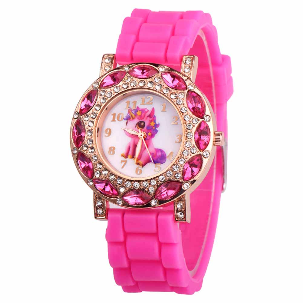 Gift Wrist Pattern Unicorn Casual Watch Cute Quartz Round Durable Girl Children Watchworld