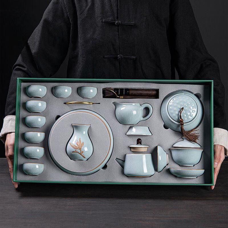 Ru Kiln Ceramic Gongfu Tea Set Gift Box