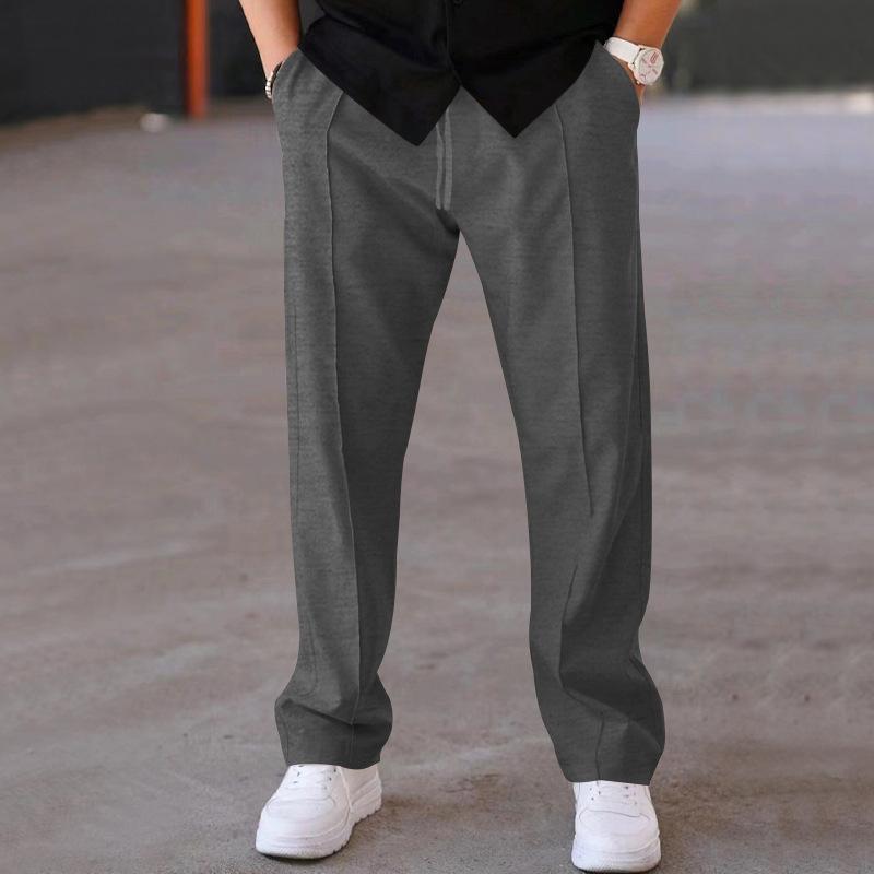 Men's Sports Trousers Casual Trousers Men's Solid Colour Versatile Fashionable Straight Trousers Slim Trousers