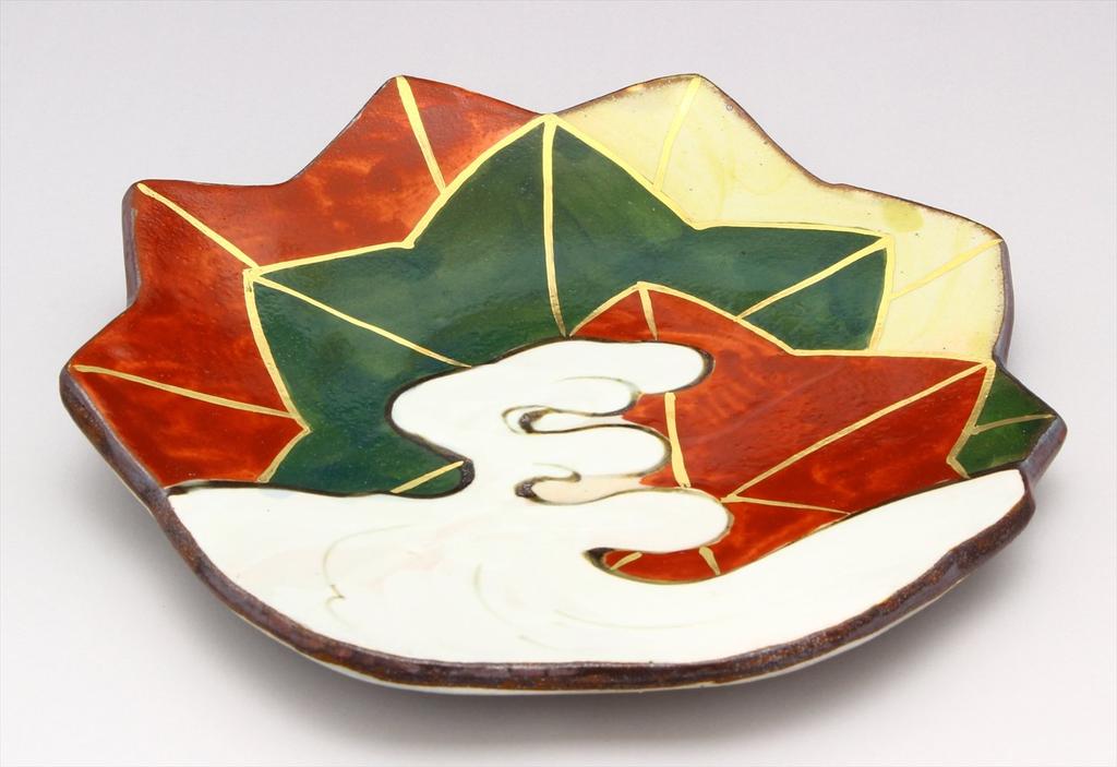 Kyoto-yaki, Kiyomizu-yaki, Shunzan-kiln, Individual Plates (presented In a Gift Box) Kenzan, Tatsuta River