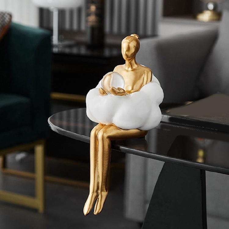 Художественные смолы Фигурка Девушки-облака Скульптура Мыслителя Статуэтка абстрактного искусства для украшения стола или книжной полки Подарок