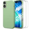 Protective Case - BOOLING - for iPhone 17 - Lightweight Anti-Scratch Silicone - Green - 2 Tempered Glass