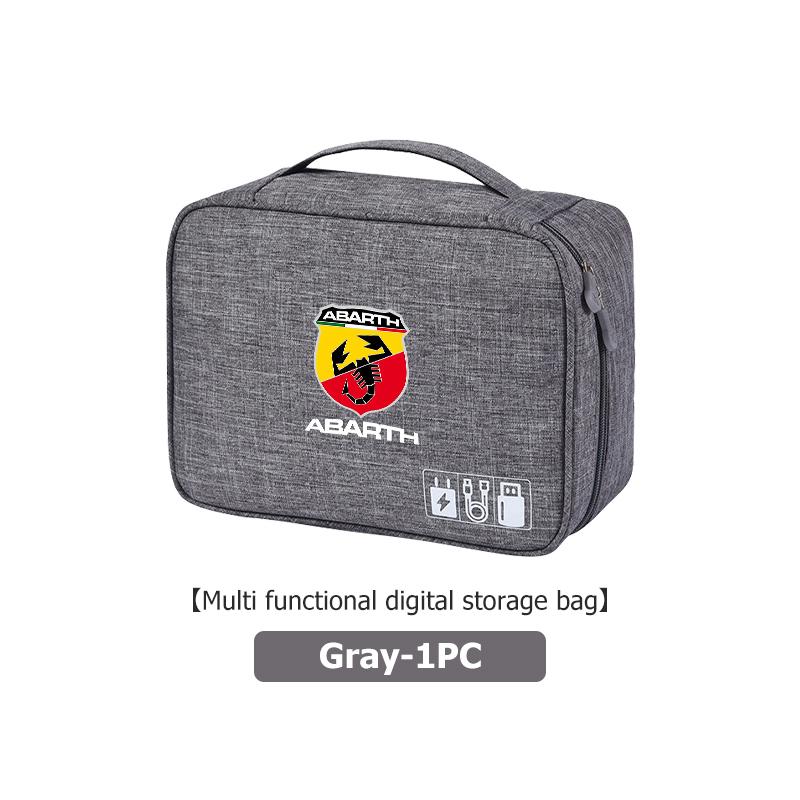 Car Travel USB Cable Storage Bag Hard Disk Charger Organizer For Abarth FIAT 500 Ducato Stilo Palio UNO Astra Bravo Tipo mvpc3