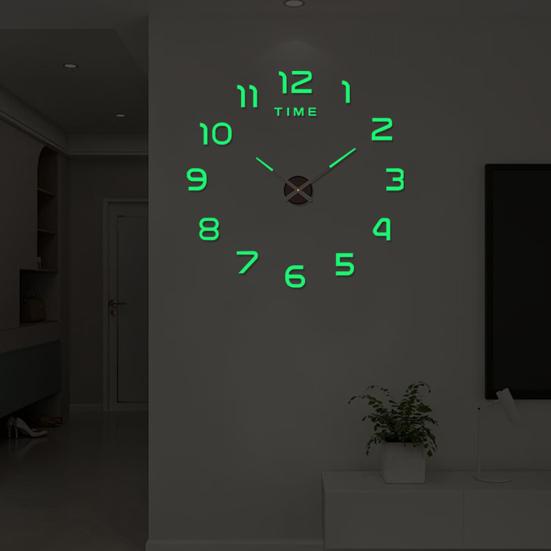 Nordic Style Wall Clock with Lasers Engraving 3D Digital Display Silent Sweep Movement Easy Installation Number Clock Room Decor