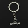 Fashion 30mm Key Ring Metal Key Chain Keychain Jewelry Antique Silver Color Plated Car 27x11mm Pendant