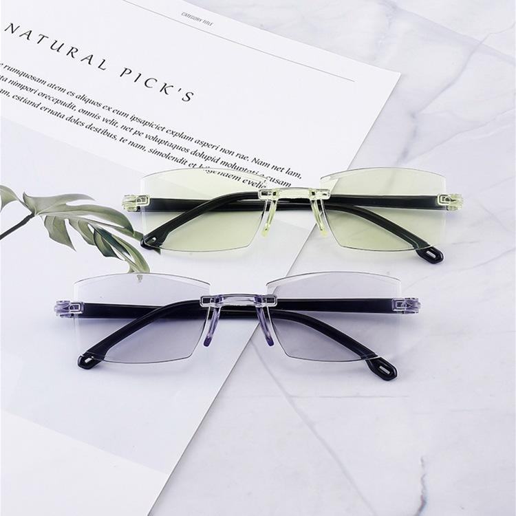 Очки для чтения с умным зумом и оправой, Умные черные технологичные очки для чтения, Безрамочные интегрированные очки для чтения с защитой от синего света