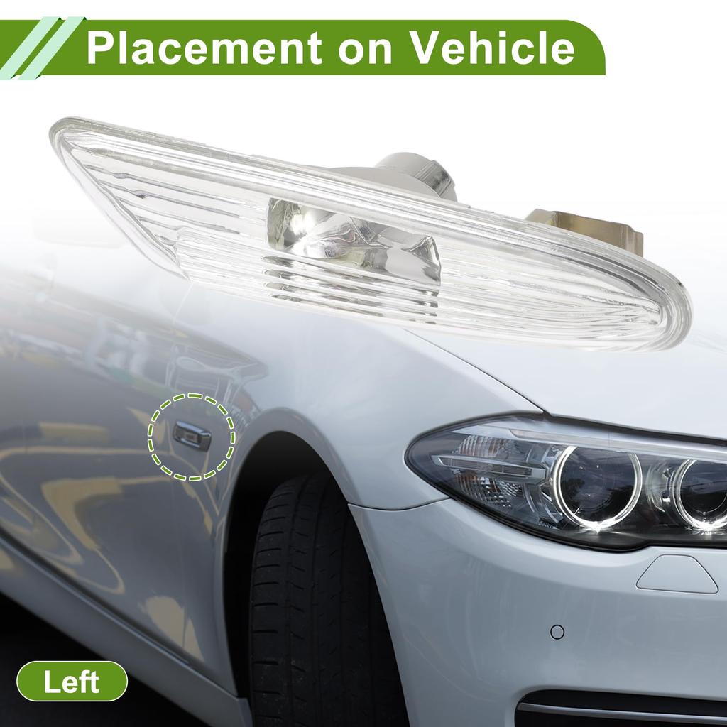 HOPESPANNER BMW 3 серии E90 2006-2010 № 63137253326 Накладка на боковой габаритный огонь Водонепроницаемая Белая Левая