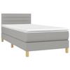3140665 vidaXL Divan Bed with Mattress Light Grey 90x200 Cm Fabric