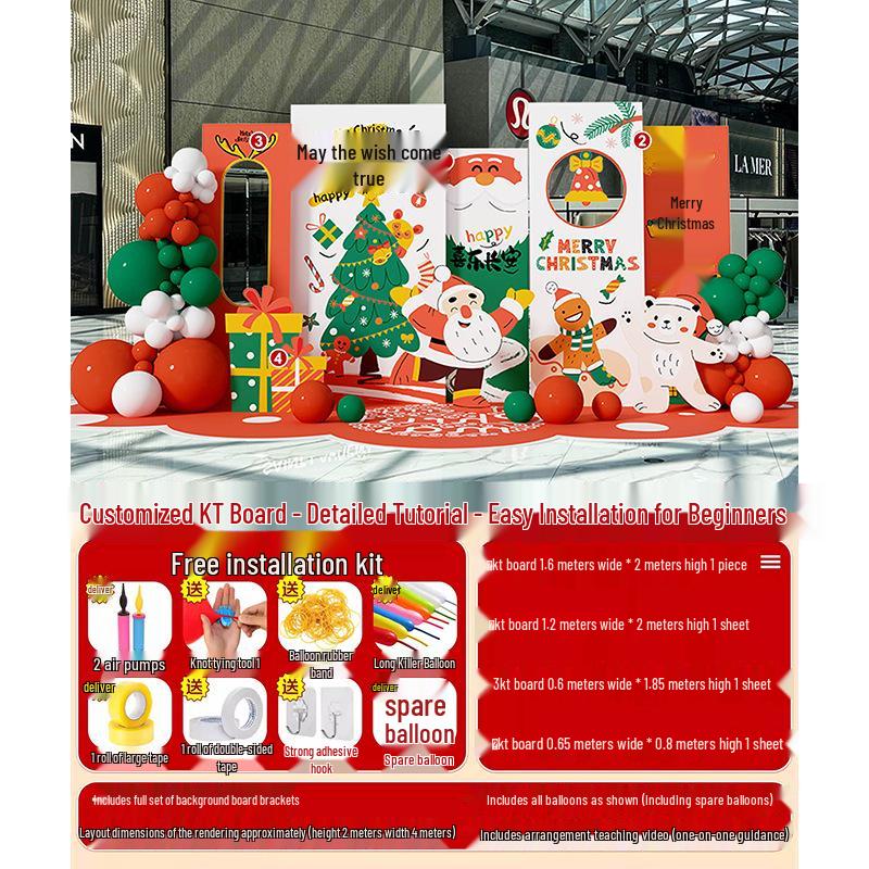 Праздничная рождественская композиция: Декор мероприятия в торговом центре с использованием шарового искусства и задника