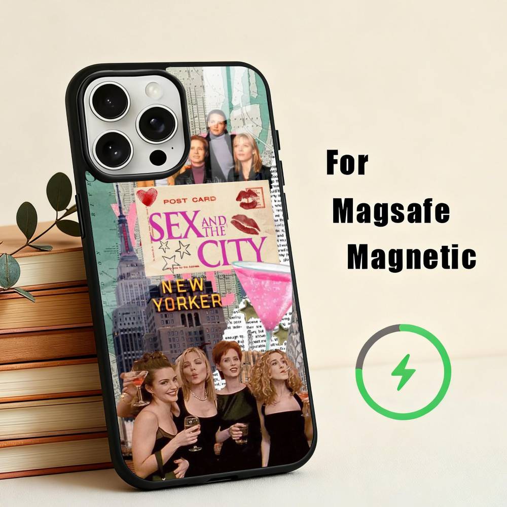 S-Sex and the City  Phone Case For iPhone17,16,15,14,13,12,11 Plus,For Magnetic Wireless Charge Cover