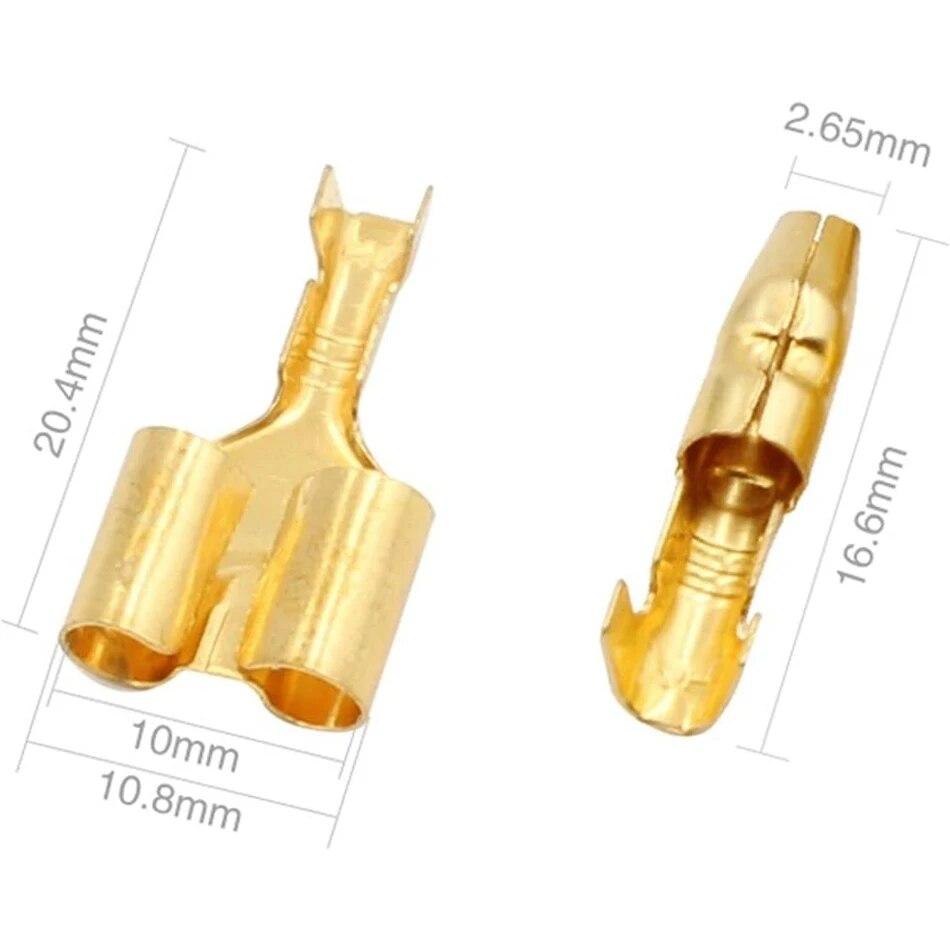 50Sets One Female and Two Male 4.0 Bullet Terminal Electrical Wire Connector Diameter Male Female 1:2 Transparent Sheath