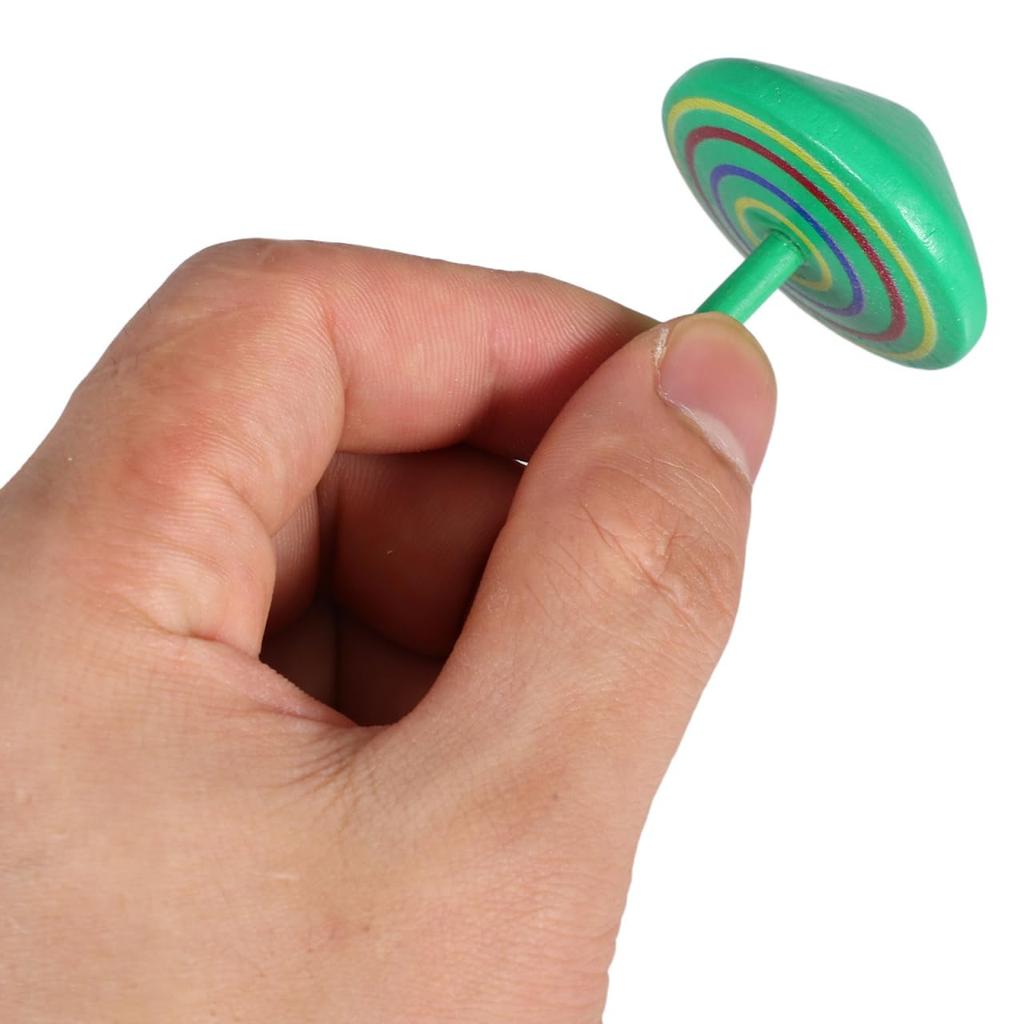 LIOOBO Деревянные волчки с ручным приводом, набор из 12 штук, забавные развивающие игрушки для детей, (Случайные цвета)