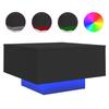 VidaXL Table Basse avec Lumières LED, Table d'Appoint, Bout de Canapé, Meuble de Salon Salle de Séjour, Moderne, Noir Bois 836575