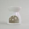 Essential Oil Burner with Spoon White Ceramic Aroma Burner Wax Melter with Cutout Design Home Tabletop Wax Warmer for Bedroom Meditation Room