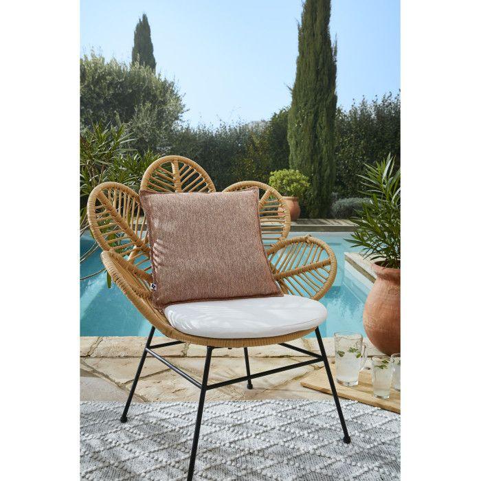 Housse de coussin "Naïa Outdoor" toutes dimensions L'effet Papillon - Naîa Corail - Housse de coussin 45 x 45 cm
