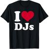 Я люблю диджеев Забавная музыка DJ футболки Мужские Женские Чистый хлопок Юмор Уличная одежда Футболка с коротким рукавом Унисекс Свободная одежда