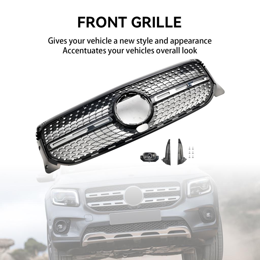 Diamond Front Bumper Grille Grill Fit Mercedes Benz GLB X247 2020-2023