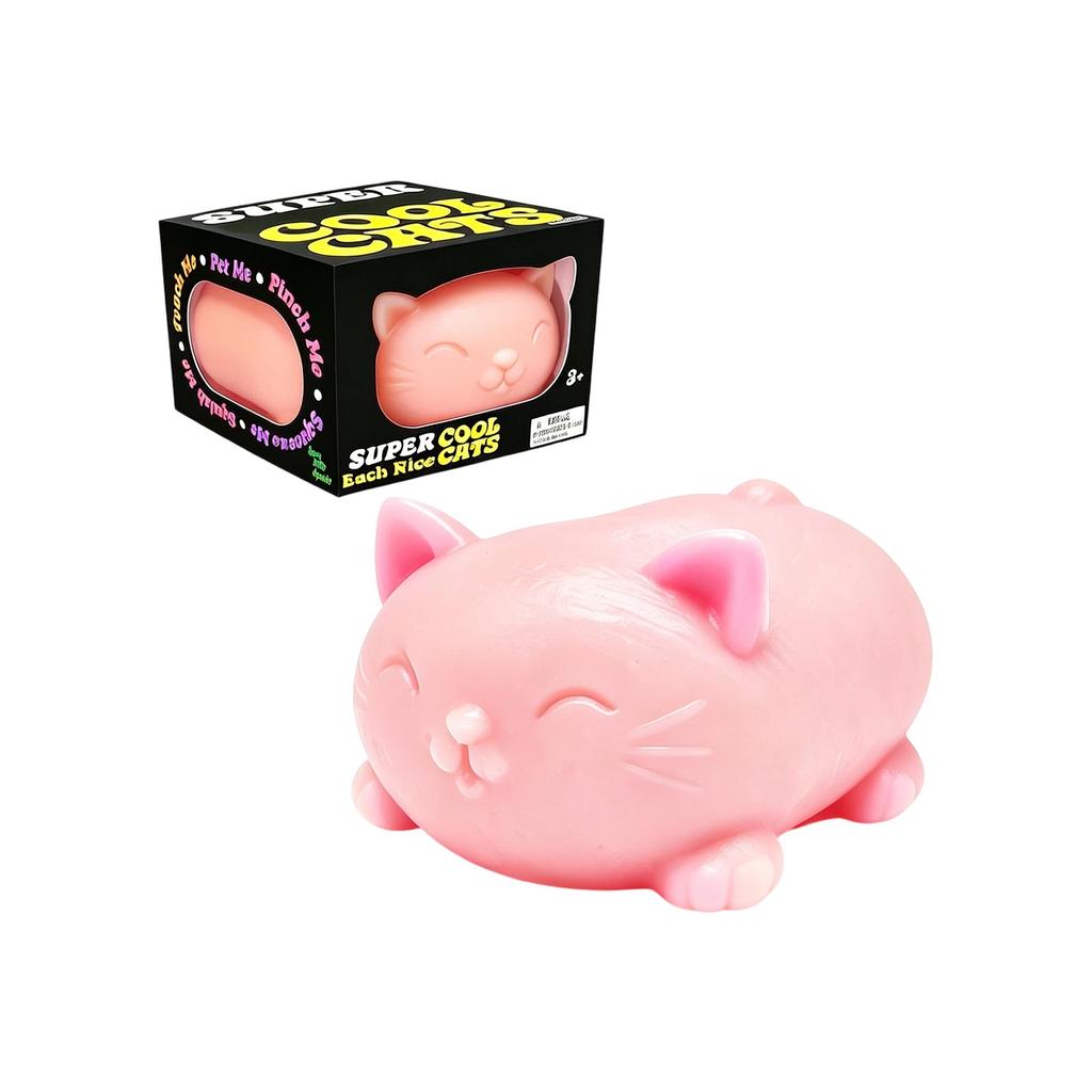 Soft Squeeze Cat Sensory Toy for Stress Relief Squishy Animal Figure for Relaxation and Hand Exercise for Adults and Kids