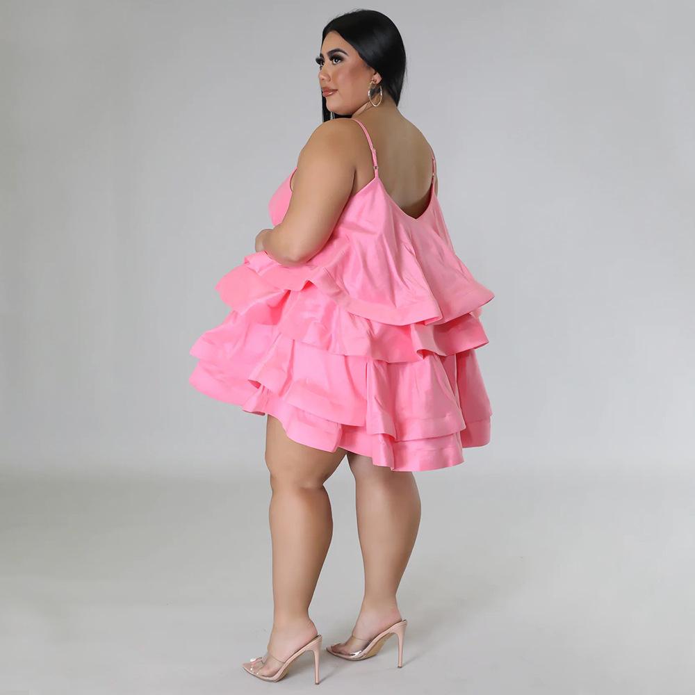 N7808 Европейское и американское женское сексуальное платье без рукавов с оборками и регулируемыми бретелями