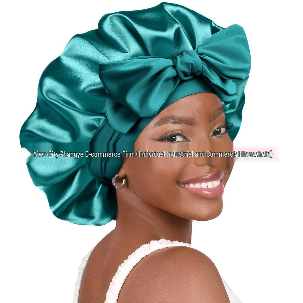 Women's Satin Silk-Style Adjustable Nightcap for Hair Protection