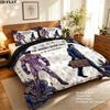 Jojos Bizarre Adventure Pattern Bedding Quilt Set Quilt Cover Pillowcase Home Birthday Gift(1 * duvet cover + 2 * pillowcase, without core)
