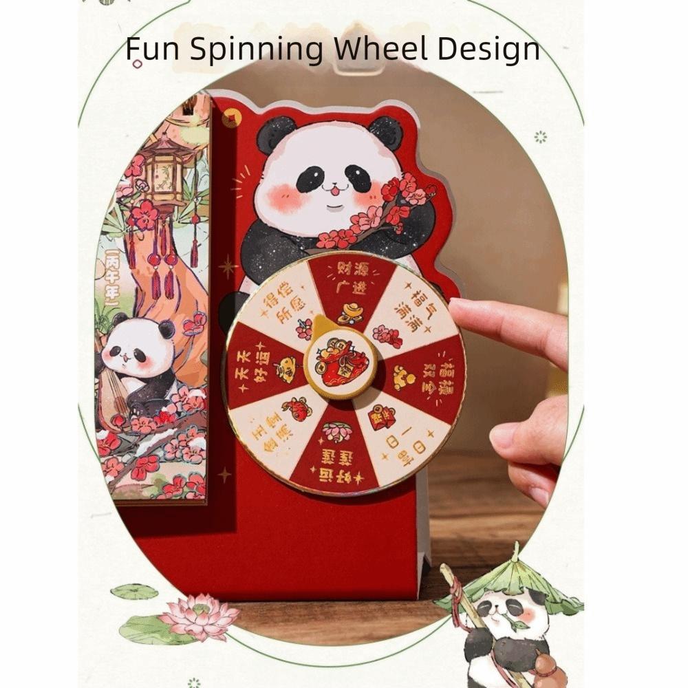 Double Coil New Year Desktop Calendar Cartoon Panda Flip Calendar Planner Calendar Home
