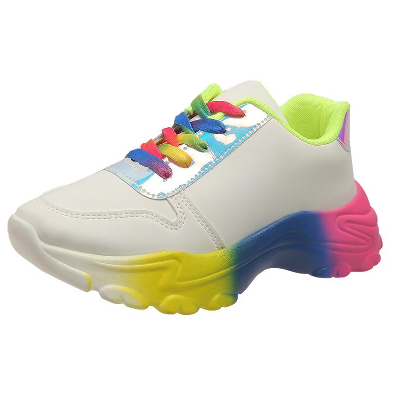 Кроссовки Dad Shoes больших размеров для женщин, женские весенние и осенние, новые цветные кроссовки с цветной подошвой Muffin Bottom для женщин