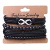4pcs / Set Boys' Leather Bracelet Woven Bracelet Vintage Boys' Birthday Gift Jewelry Wristband Leather Bracelet