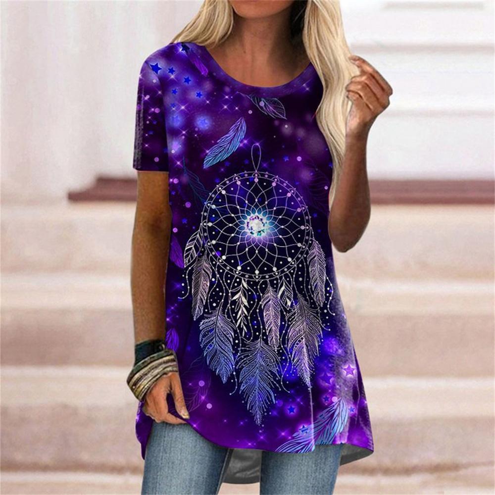 Футболка с абстрактным градиентом цвета и 3D принтом, летняя уличная одежда, женские футболки с короткими рукавами, топы Y2K, женские футболки, одежда больших размеров