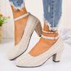Fashion Women Pumps New Sexy Ankle Strap High Heels Women Autumn Round Toe Fashion Shallow High Heels Shoes for Women Zapatos De Mujer