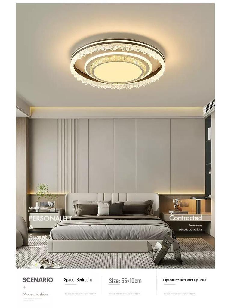 Modern Minimalist Crystal Ceiling Light for Bedroom, Living Room, and More